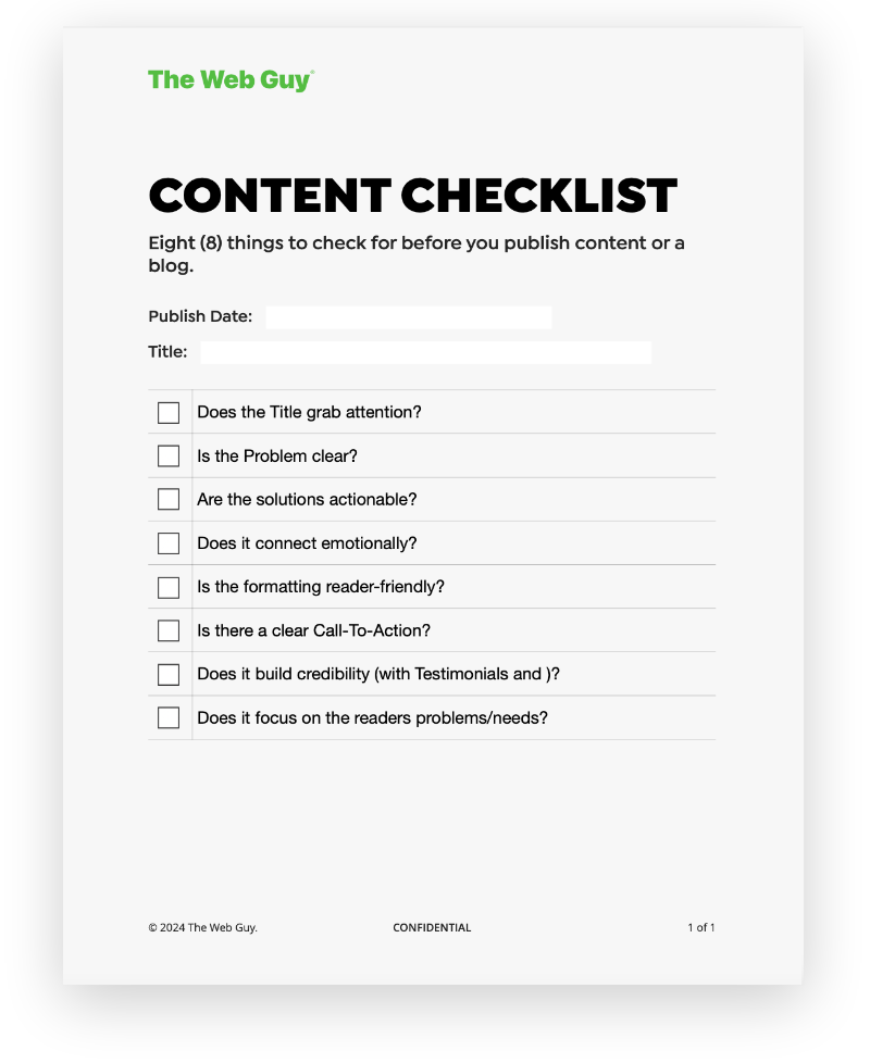 The Web Guy’s Content Checklist