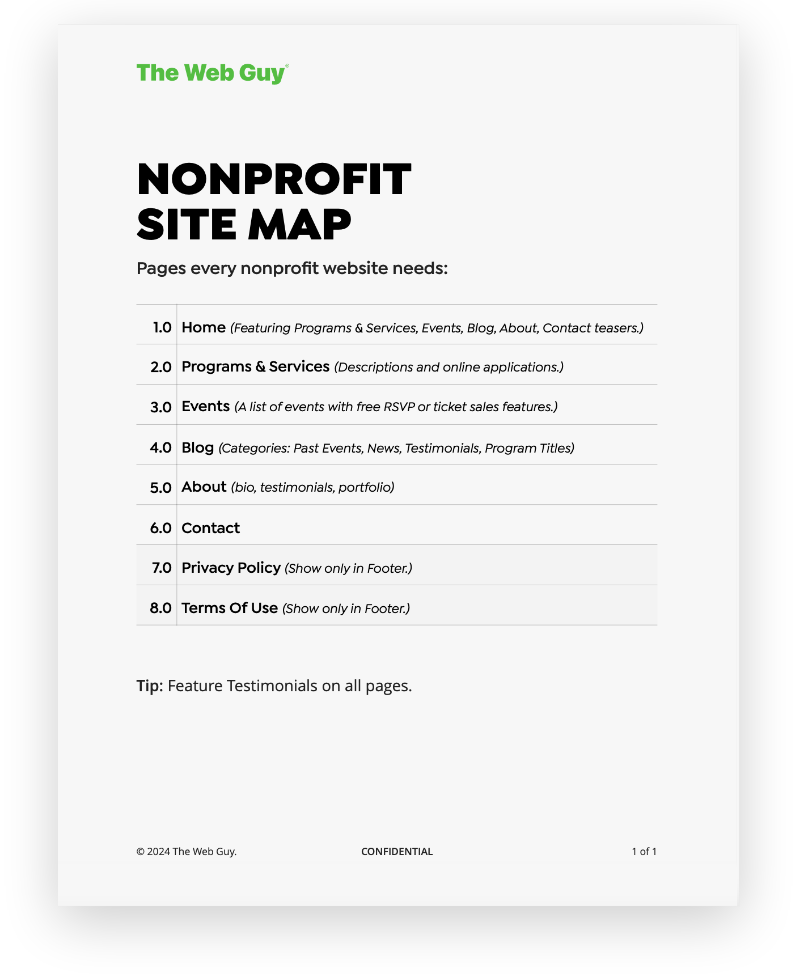 The Web Guy’s Nonprofit Site Map